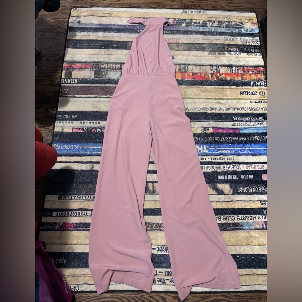 Lulu's Pink Sleeveless halter Jumpsuit  XS